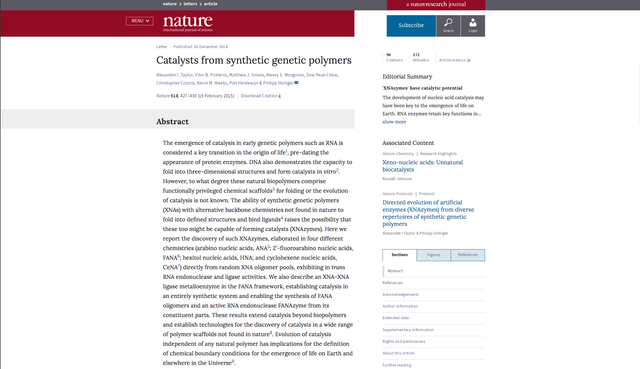 Catalysts from synthetic genetic polymers.png