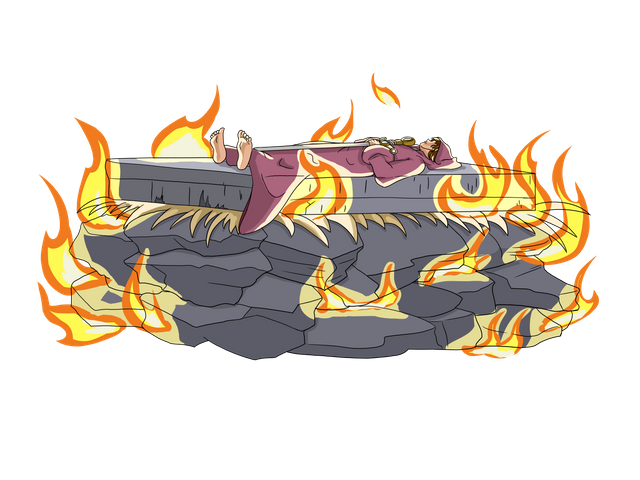 Fallen Warrior on a Stone pyre.png