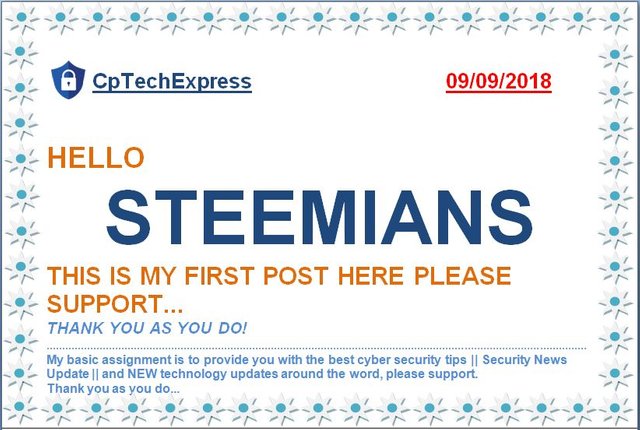 CpTechExpress  Steemit first post.JPG