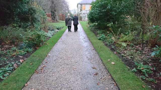 Walking the garden, as Charles did three times a day