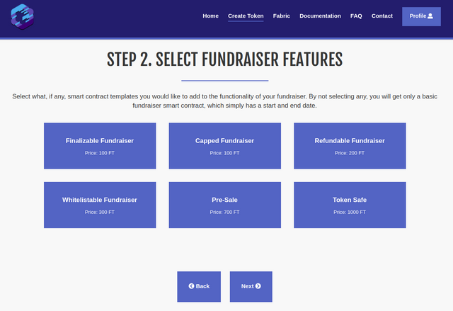 TokenGen-Create-Token-Select-Fundraiser-Features.png