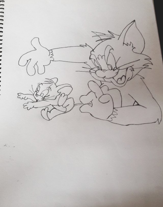 Colorful Sketch Of Tom And Jerry  DesiCommentscom