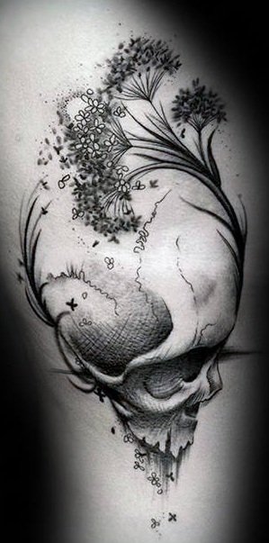 Cool Shaded Skull Life Death Floral Tatto Steemit