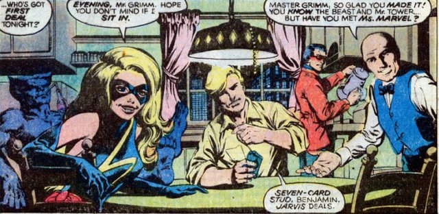 Ms. Marvel sits in a game of cards.jpg