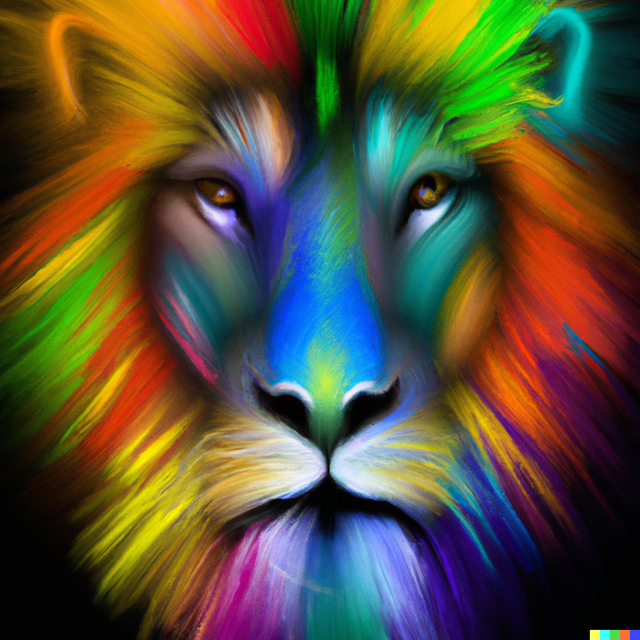 DALL·E 2022-10-11 12.40.52 - a portrait of a colourful lion    , digital art.png