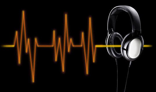 Headphones On A Black Background Stock Photo - Download Image Now_1.jpg