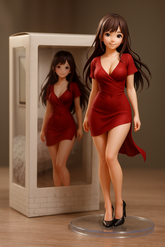 Anime Figurine with Elegant Red Dress.png