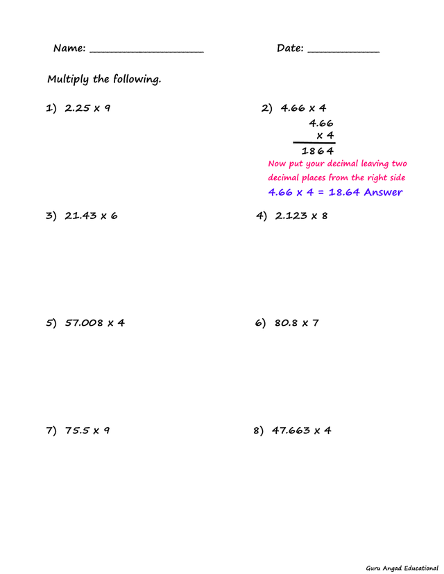 5th grade math multiplying decimal fractions with single digit numbers steemit