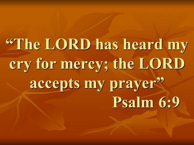 Pleasing God with the heart. The LORD has heard my cry for mercy; the LORD accepts my prayer. Psalm 6,9.jpg