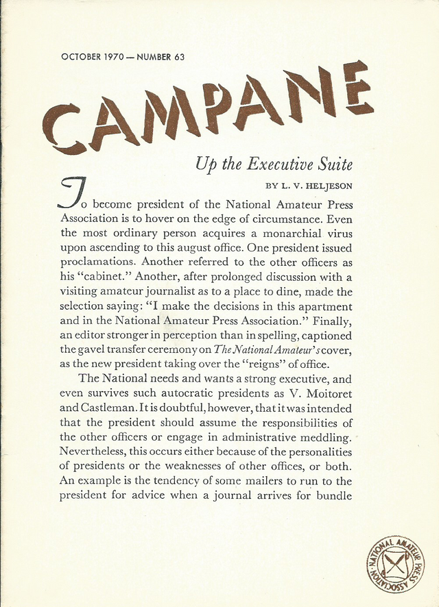 Campane - Number 63, October 1970 - Page 1.png