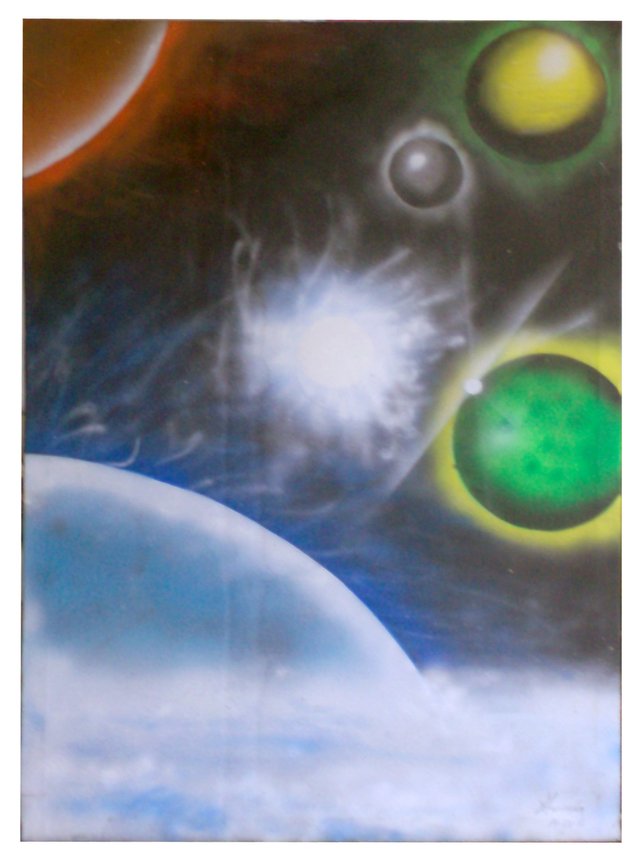 un destello en el espacio, aerografia sobre lienzo, 2009.jpg