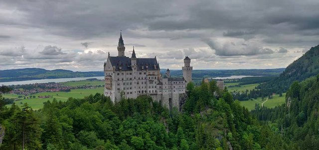 Neuschwanstein Castle from Marienbrucke bridge