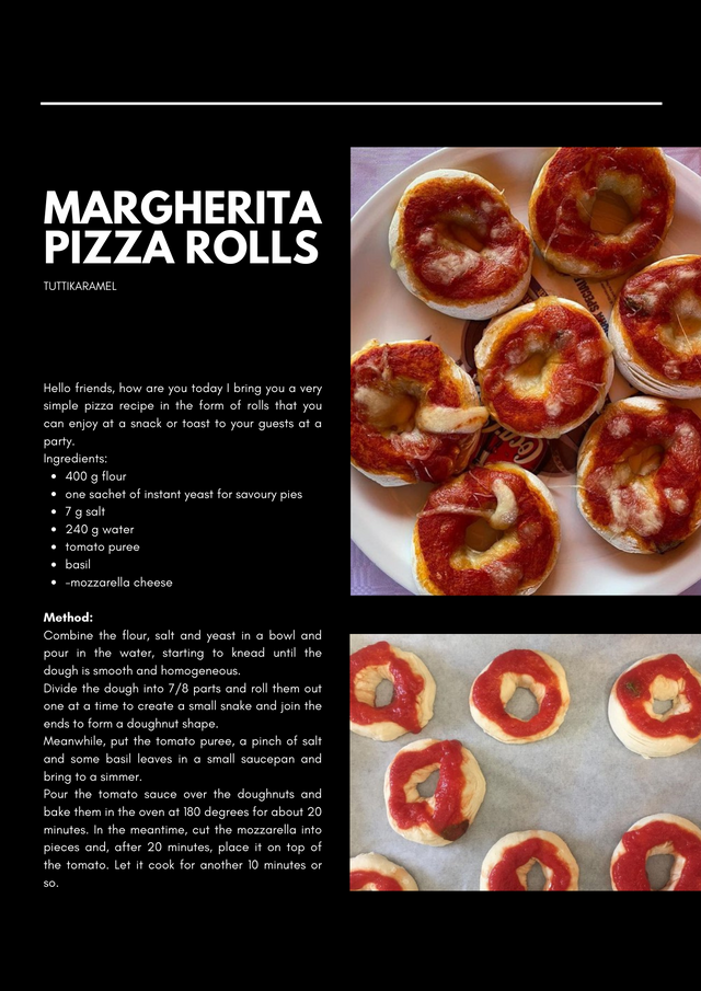 Hello friends, how are you today I bring you a very simple pizza recipe in the form of rolls that you can enjoy at a snack or toast to your guests at a party. Ingredients 400 g flour one sachet of instant yeast for .png