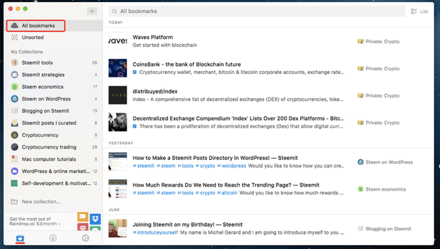 Bookmark your Favorite Sites in Raindrop.io for Mac!