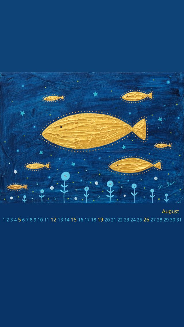 스팀잇 2018년 8월달력 - 리틀포레스트 황금물고기.jpg