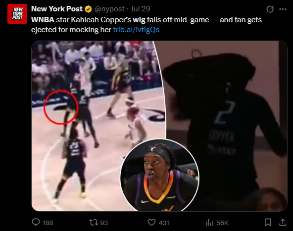 WNBA Wig Malfunction