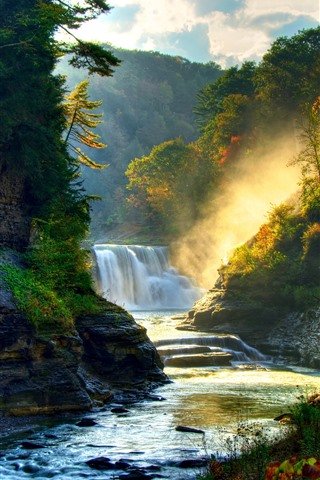 Beautiful-nature-scenery-waterfall-trees-sun-rays_iphone_320x480.jpg