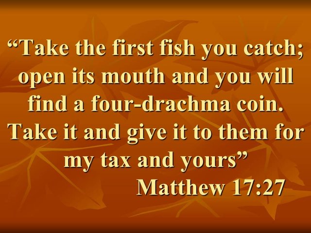 The apostle Peter in Matthew 17,27 takes a coin out of a fish, what is its meaning in the bible.jpg