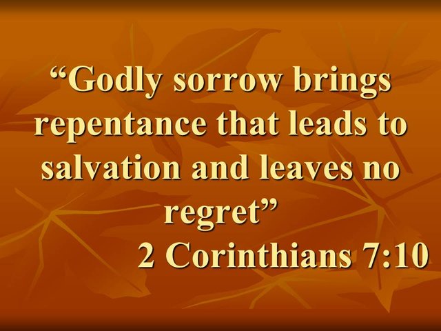 Bible study, godly sorrow brings repentance that leads to salvation and leaves no regret. Exegesis, interpretation.jpg