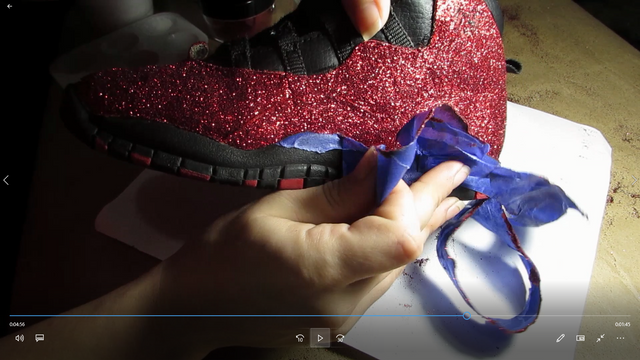 Remove tape from glitter shoes.png