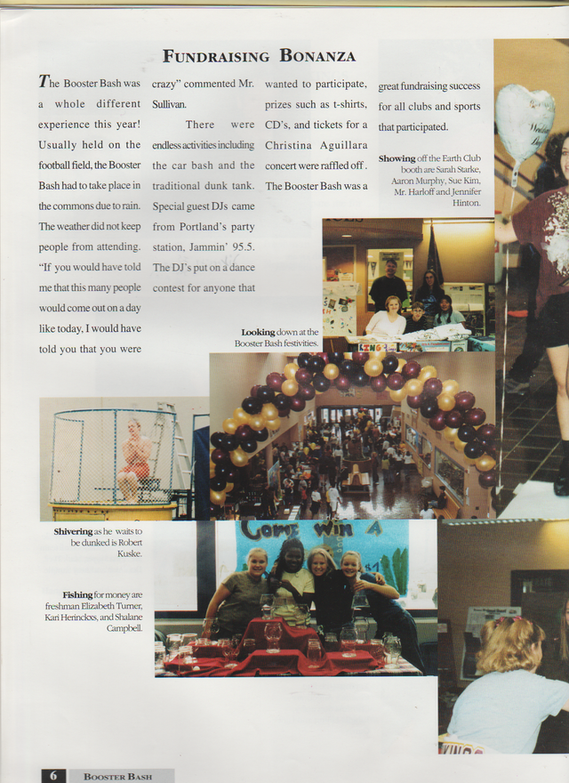 2000-2001 FGHS Yearbook Page 06 Fundraising Shalene Campbell Kari Herinckx & Earth Club Glasses Boy Aaron Murphy.png