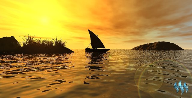 solnedgang og pen natur med båt 1 A.jpg