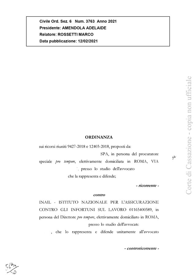 CORTE DI CASSAZIONE – ORDINANZA N. 3763 DEL 12 FEBBRAIO 2021 (PDF)_page-0001.jpg