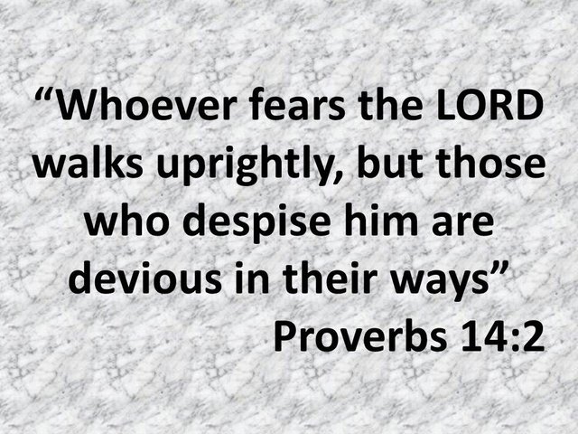 Encouragement for today devotions. Whoever fears the LORD walks uprightly. Proverbs 14,2.jpg