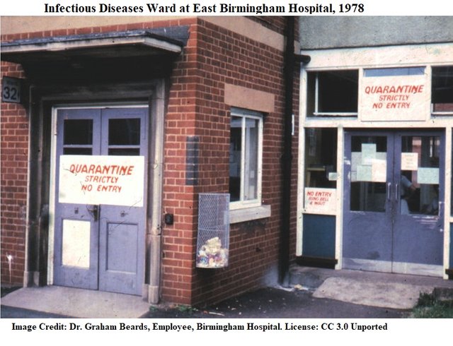 smallpox Infectious diseases_ward_at_East_Brimingham_Hospital,_1978 dr. Graham Beards 3.0.jpg