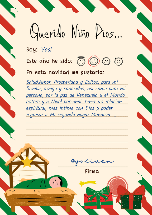 Documento A4 Carta al Niño Dios Navidad Llamativo Verde Rojo.png