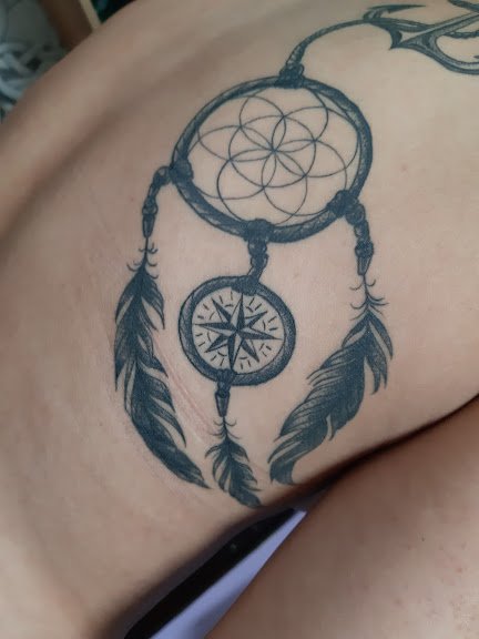dream catcher compass tattoo  Maybe different saying never feel lost when  your chasing your dreams  Trendy tattoos Dream catcher Sleeve tattoos