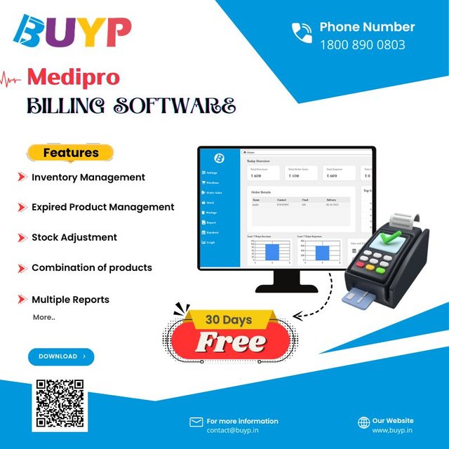 Introducing Medipro Billing Software by BUYP!   Effortlessly manage your inventory, track expired products, adjust stock, and generate multiple reports—all in one powerful solution!   Key Features-  Inventory Manag.jpg