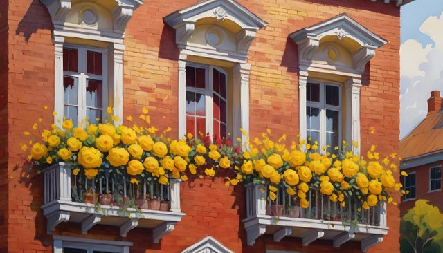 A-country-house--made-of-red-brick--Open-windows-and-balconies-adorned-with-yellow-flowers-can-be-seen.jpg