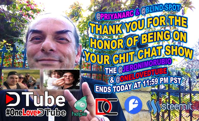 Had a Fun Talk on the Chit Chat Show with @priyanrc and @blind-spot - The @jeronimorubio & @onelovedtube Awareness & Engagement Contest Ends Today.jpg