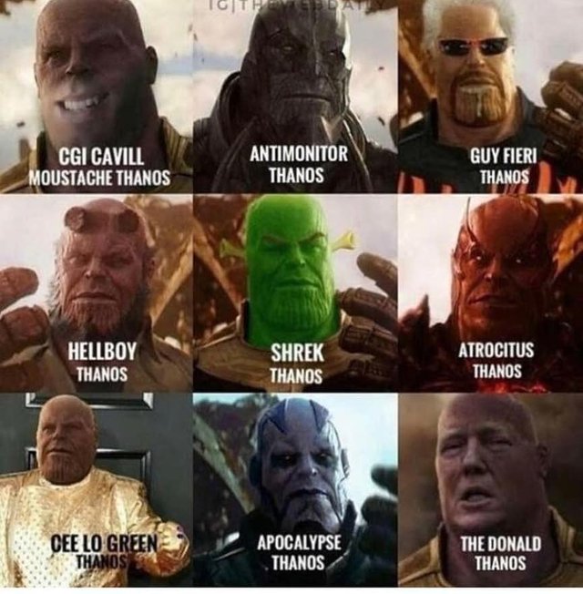 Many Faces Of Thanos Steemit