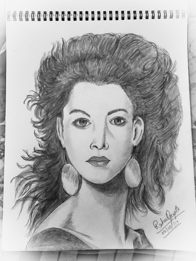 Trybe Pencil Sketch Of A Beautiful Young Girl With Creation