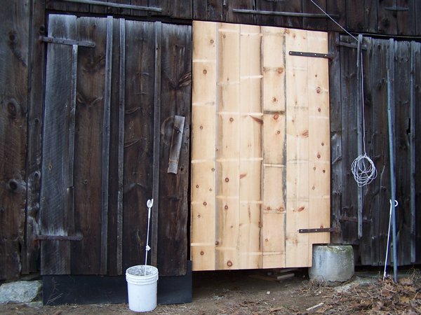 Barn doors - 1st one built and hung1 crop Jan. 2019.jpg