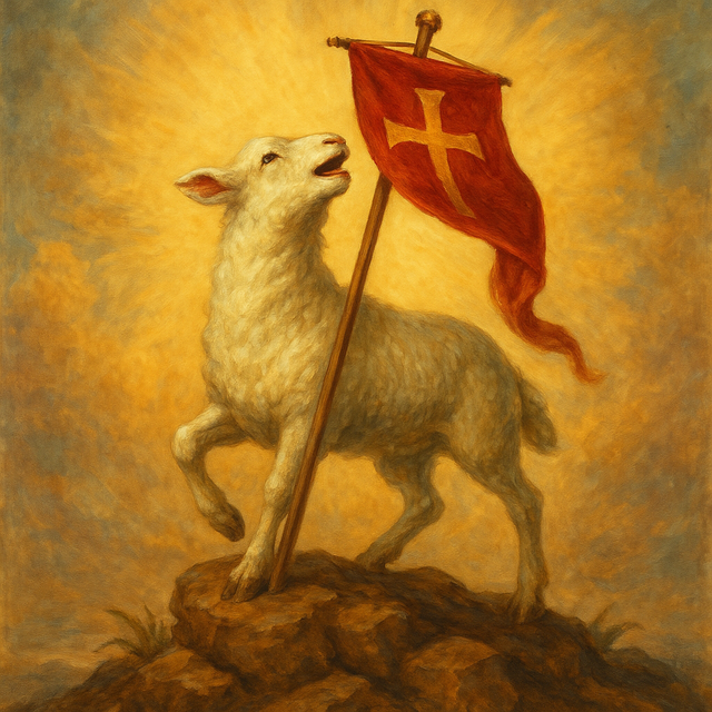 Lamb crowned and victorious