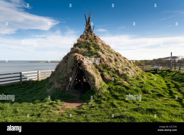 howick-hill-fort-reconstruction-of-a-stone-age-mesolithic-round-house-C2CT2N.jpg