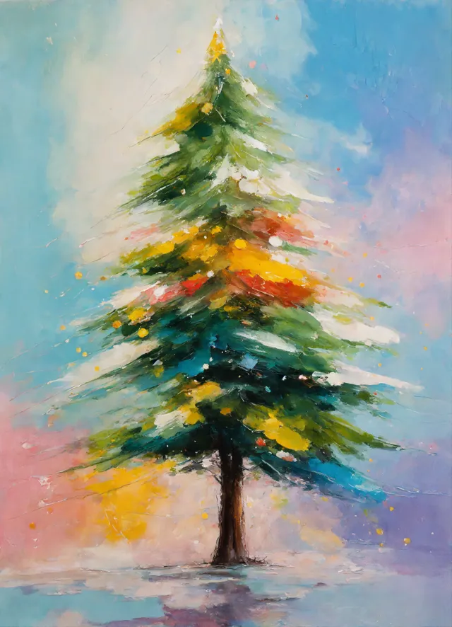 Abstract oil painting of Christmas tree (2).webp