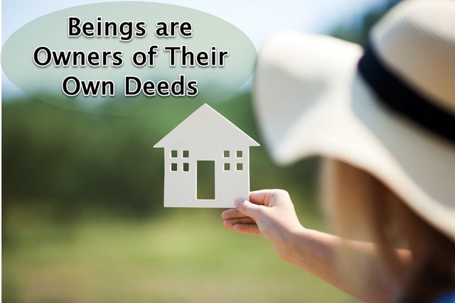 beings are owners of deeds on image girl with cut out house.jpg
