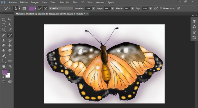 Captura pantalla completa dibujo mariposa coloreo8 photoshop.PNG