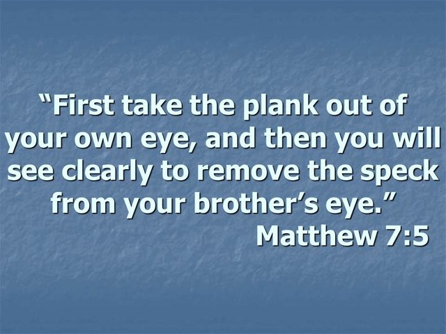 First take the plank out of your own eye, and then you will see clearly to remove the speck from your brother’s eye.jpg