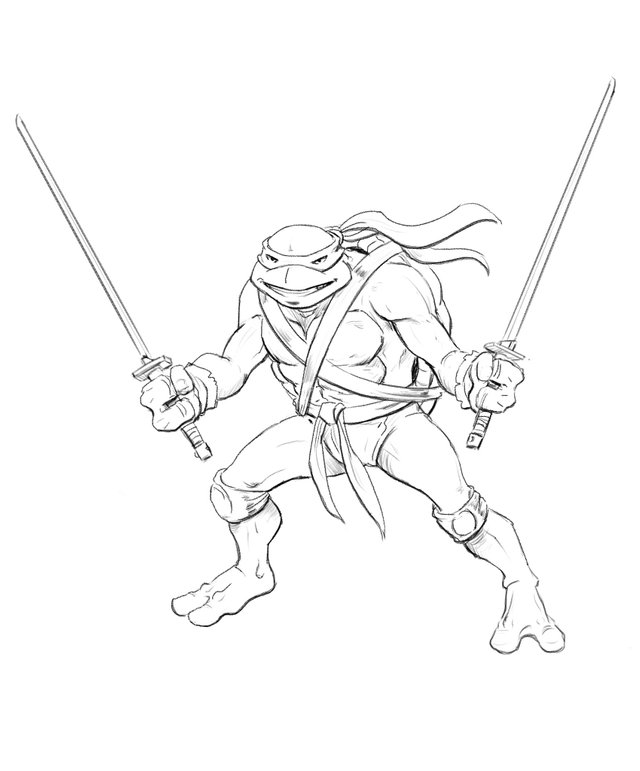 Easy How to Draw Ninja Turtles Tutorial Video and Coloring Page
