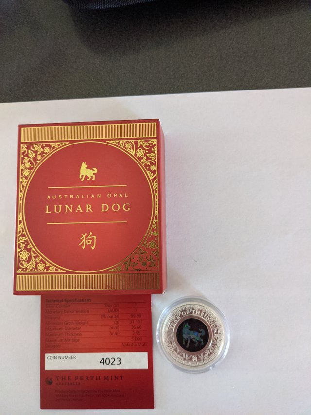 Lot Lunar Opal Year Of The Dog 2018 Silver Coin.jpg