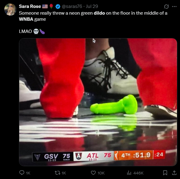 Green Sex Toy on WNBA Court