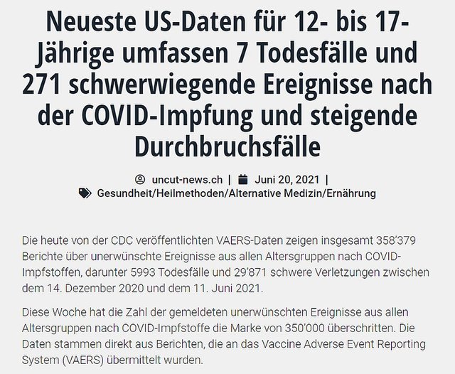Neueste US-Daten für 12- bis 17-Jährige umfassen 7 Todesfälle und 271 schwerwiegende Ereignisse nach der COVID-Impfung und steigende Durchbruchsfälle.jpg