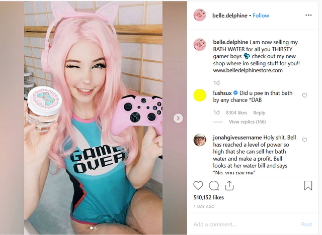 Belle Delphine Bath Water | Greeting Card