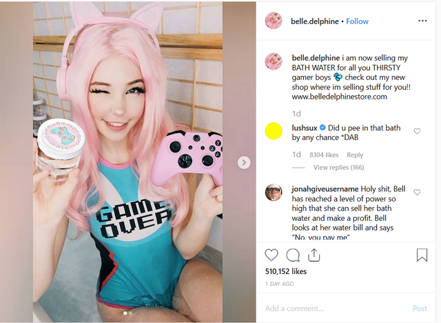 Belle Delphine, Influencers and niche audience insanity in 2019