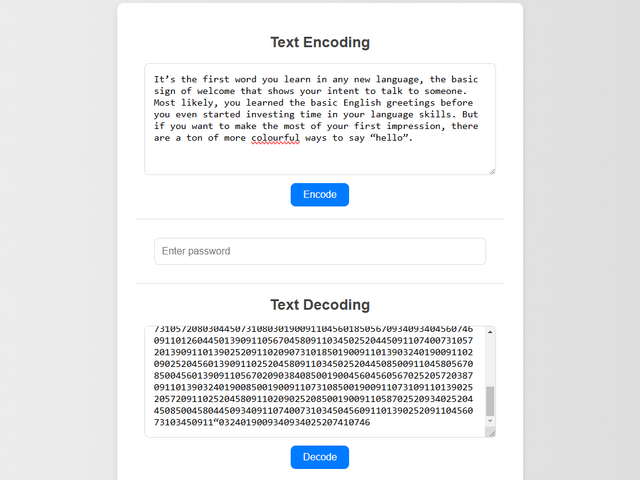 JavaScript Tool for Text Encryption